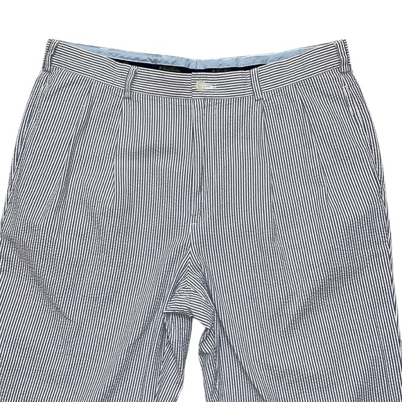 Brooks Brothers men’s 35x27 blue & white striped‎ genuine seersucker chino pants - Picture 3 of 8